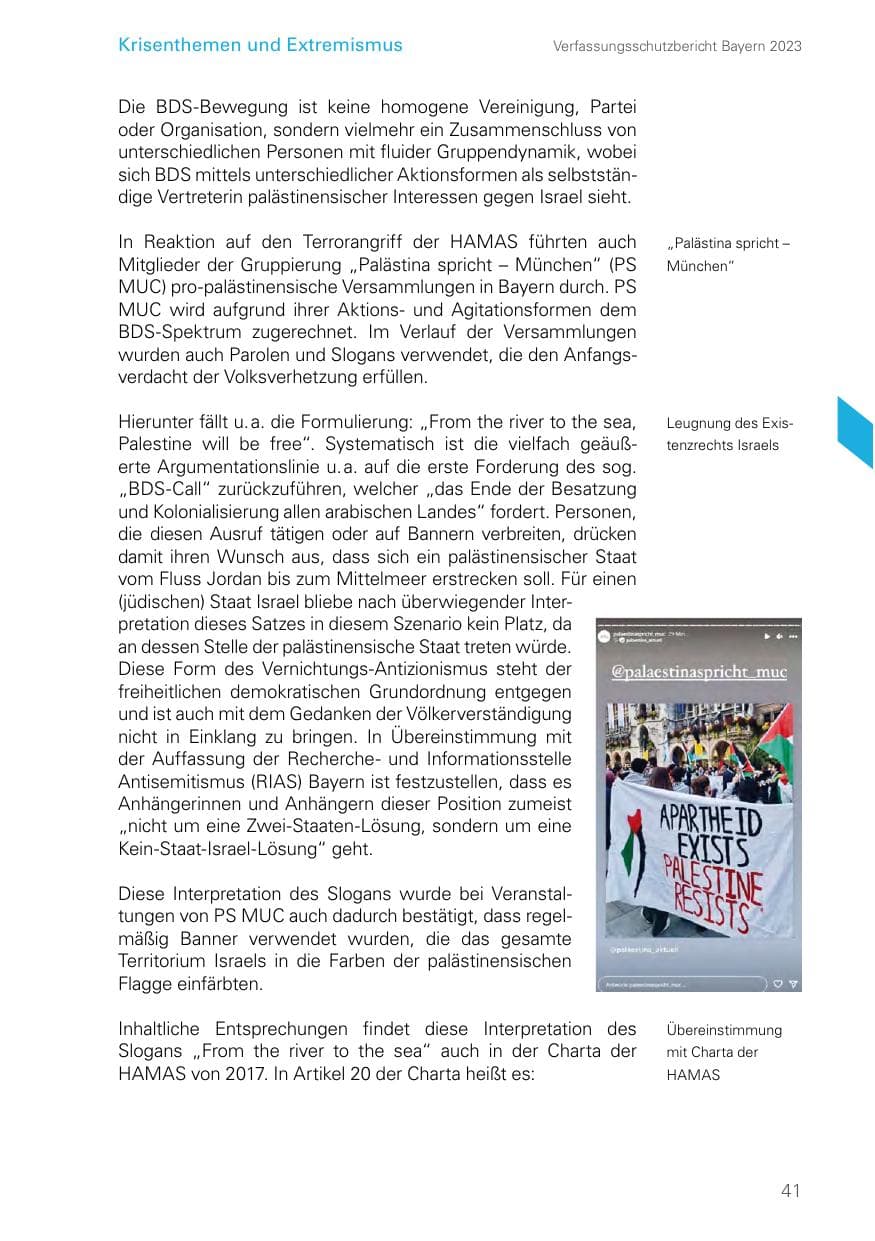 Seite 41 des Verfassungsschutzbericht 2023 Bayern
