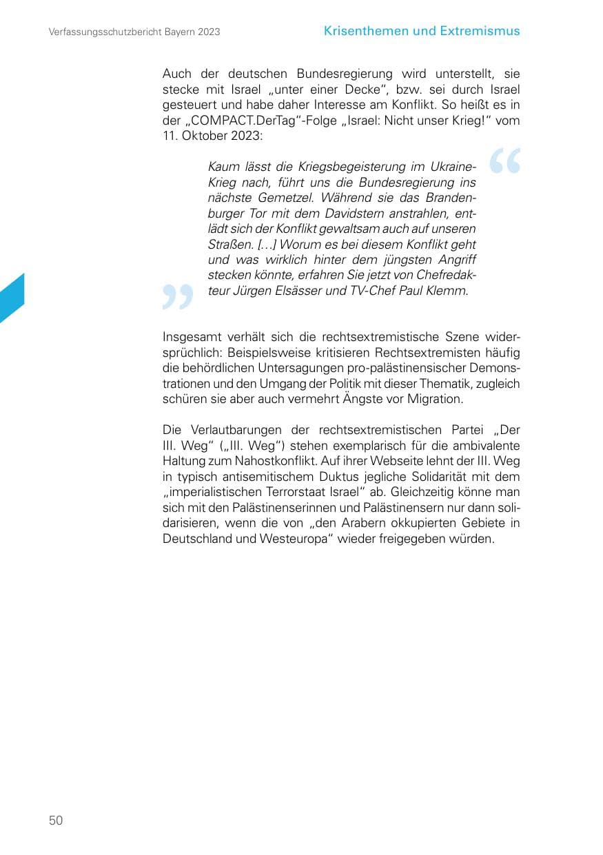 Seite 50 des Verfassungsschutzbericht 2023 Bayern