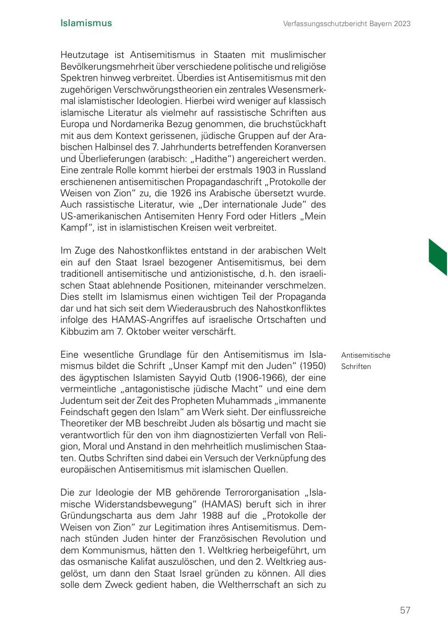 Seite 57 des Verfassungsschutzbericht 2023 Bayern