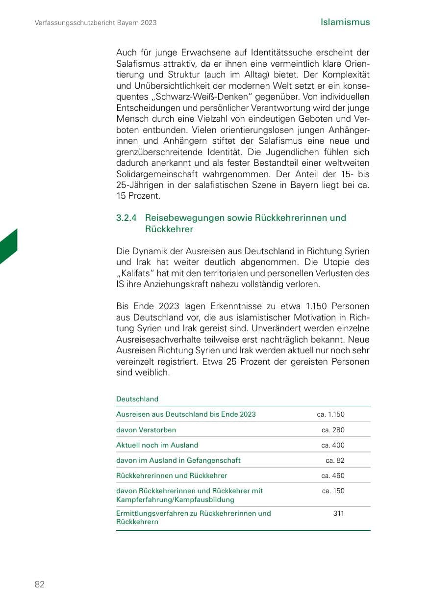 Seite 82 des Verfassungsschutzbericht 2023 Bayern