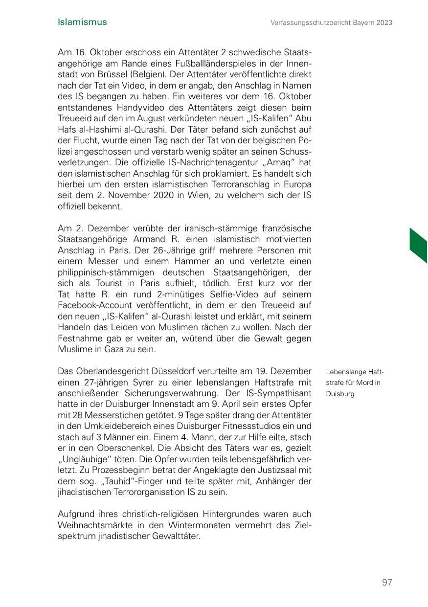 Seite 97 des Verfassungsschutzbericht 2023 Bayern