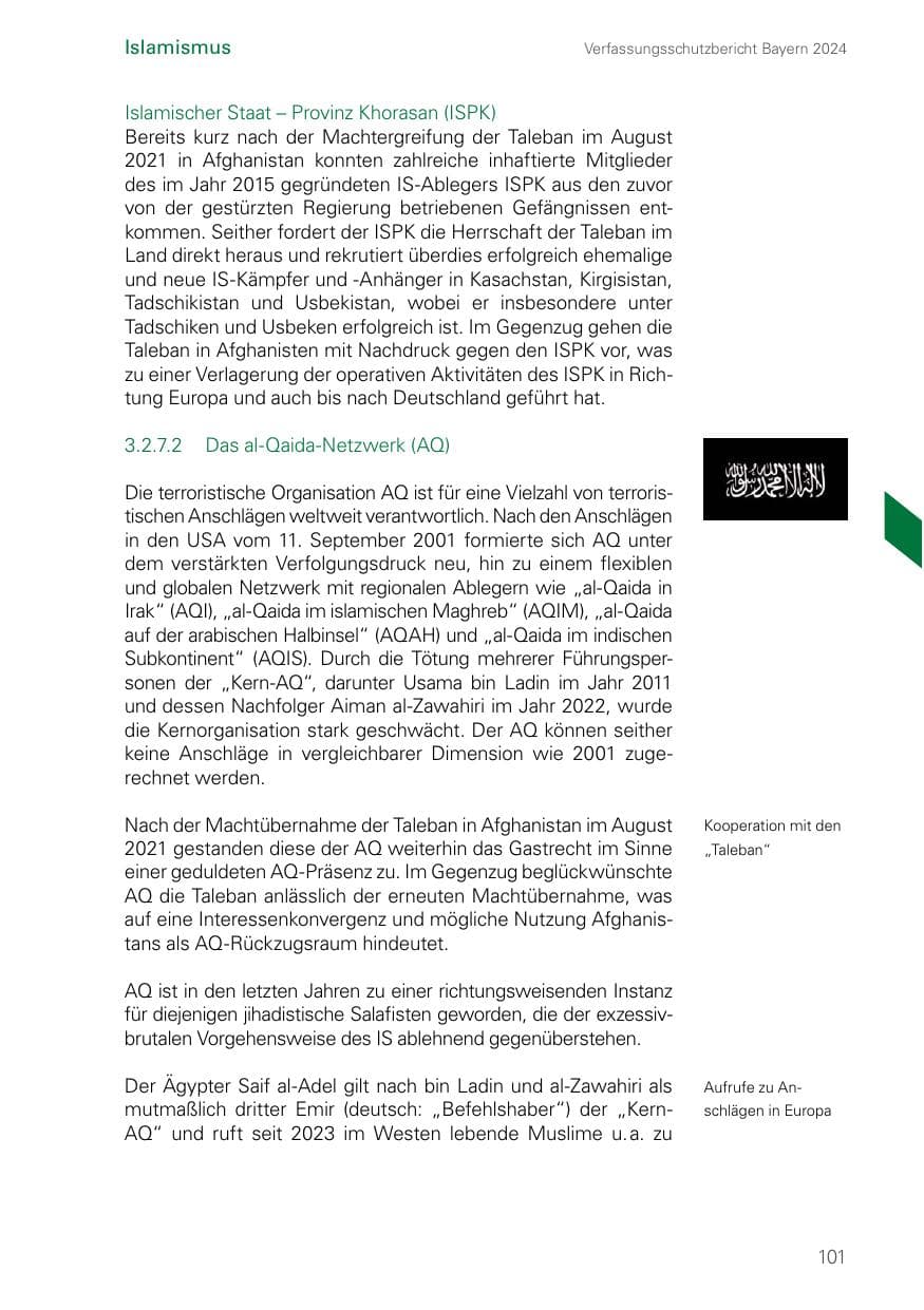 Seite 101 des Verfassungsschutzbericht 2024 Bayern