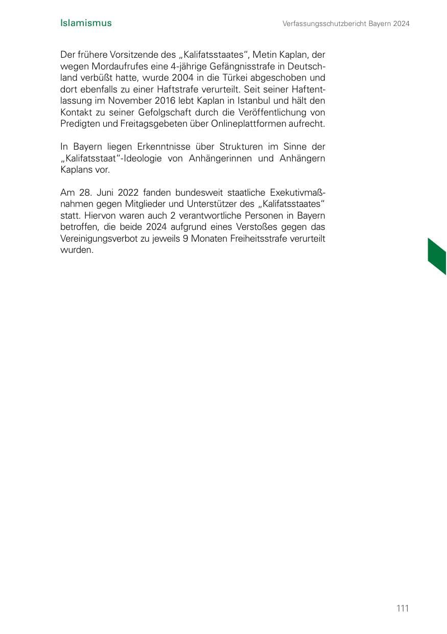 Seite 111 des Verfassungsschutzbericht 2024 Bayern