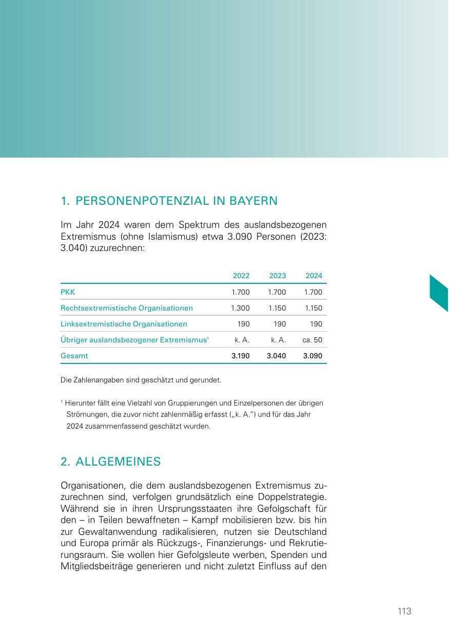 Seite 113 des Verfassungsschutzbericht 2024 Bayern