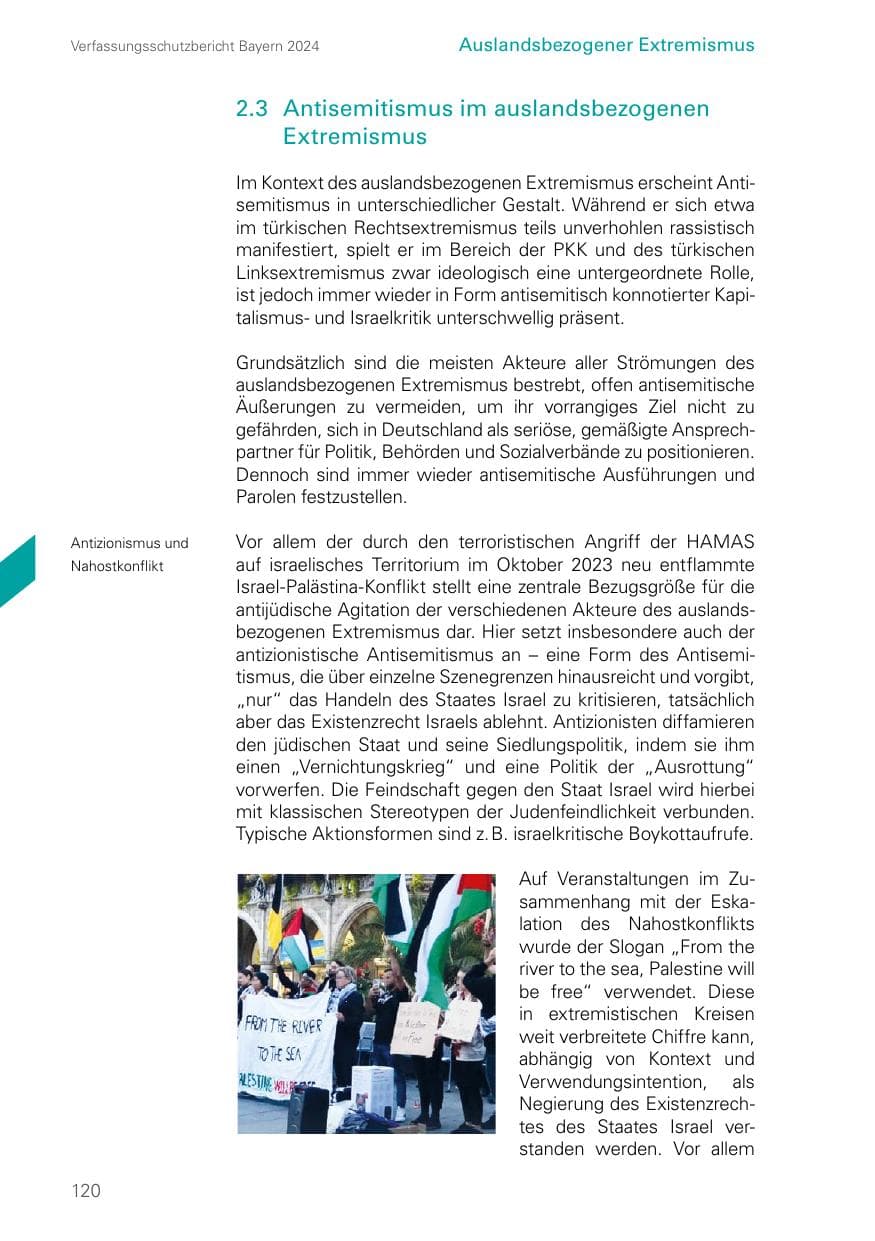 Seite 120 des Verfassungsschutzbericht 2024 Bayern