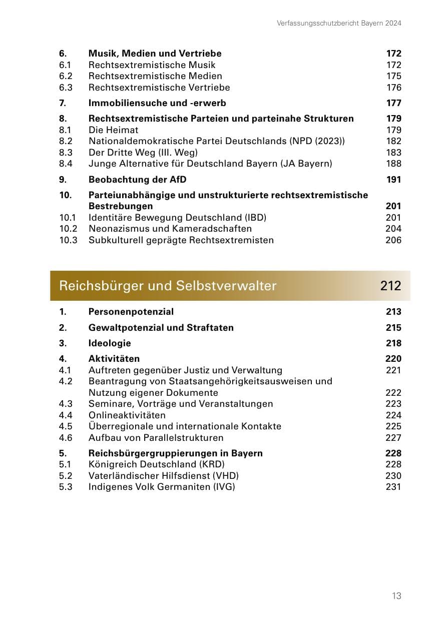 Seite 13 des Verfassungsschutzbericht 2024 Bayern