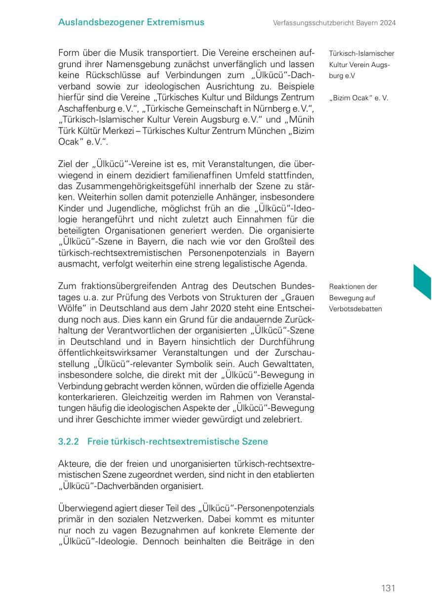Seite 131 des Verfassungsschutzbericht 2024 Bayern