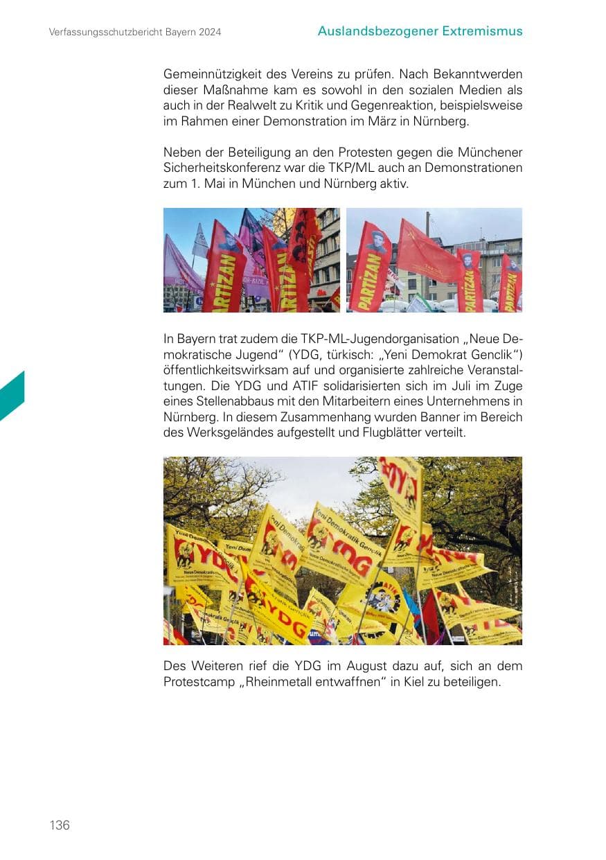 Seite 136 des Verfassungsschutzbericht 2024 Bayern