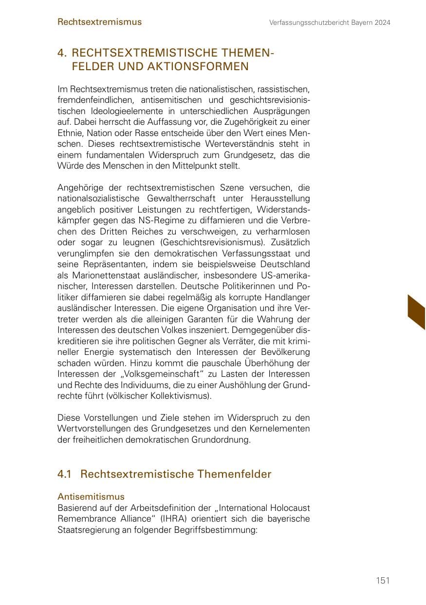 Seite 151 des Verfassungsschutzbericht 2024 Bayern