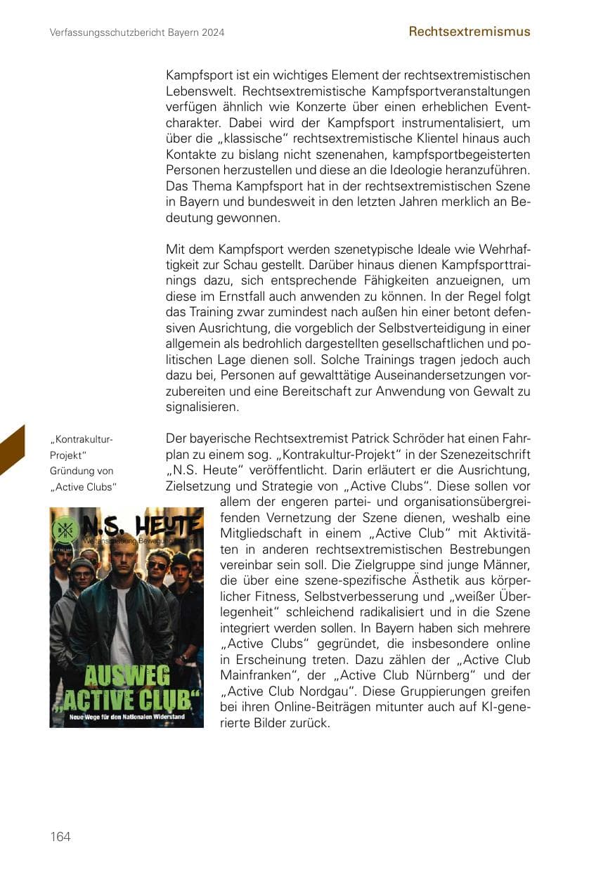 Seite 164 des Verfassungsschutzbericht 2024 Bayern