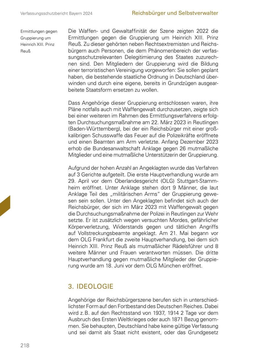 Seite 218 des Verfassungsschutzbericht 2024 Bayern
