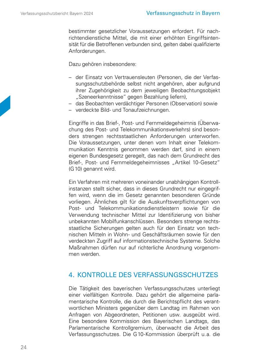 Seite 24 des Verfassungsschutzbericht 2024 Bayern