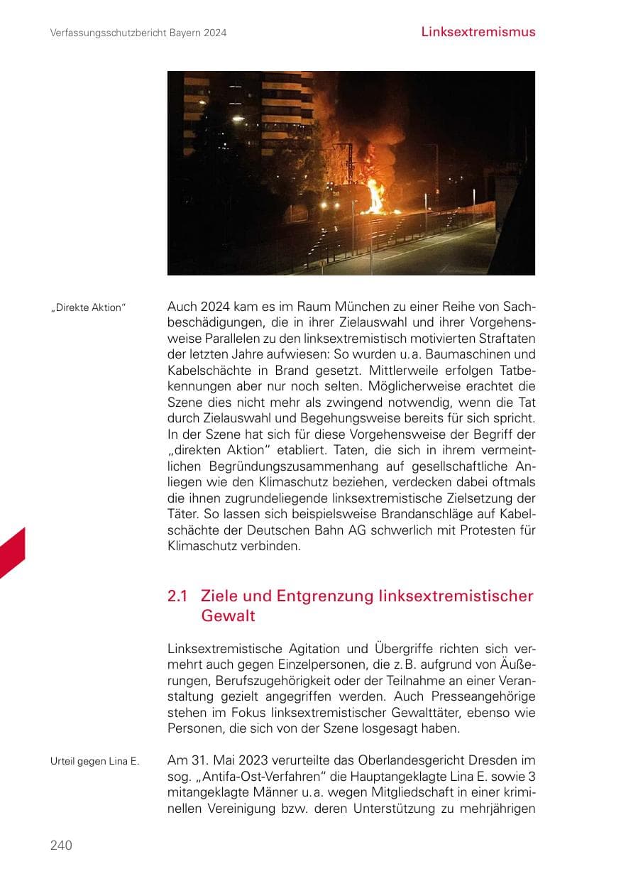 Seite 240 des Verfassungsschutzbericht 2024 Bayern