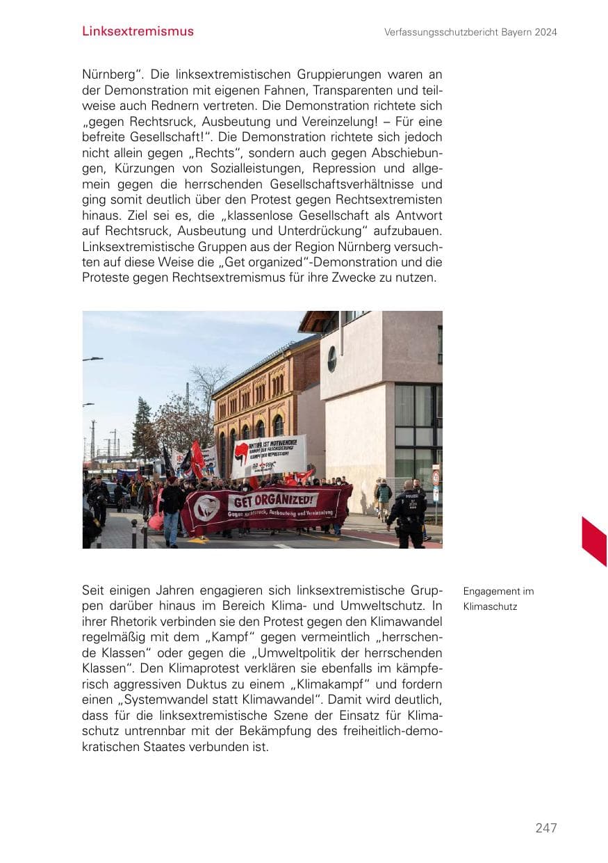 Seite 247 des Verfassungsschutzbericht 2024 Bayern
