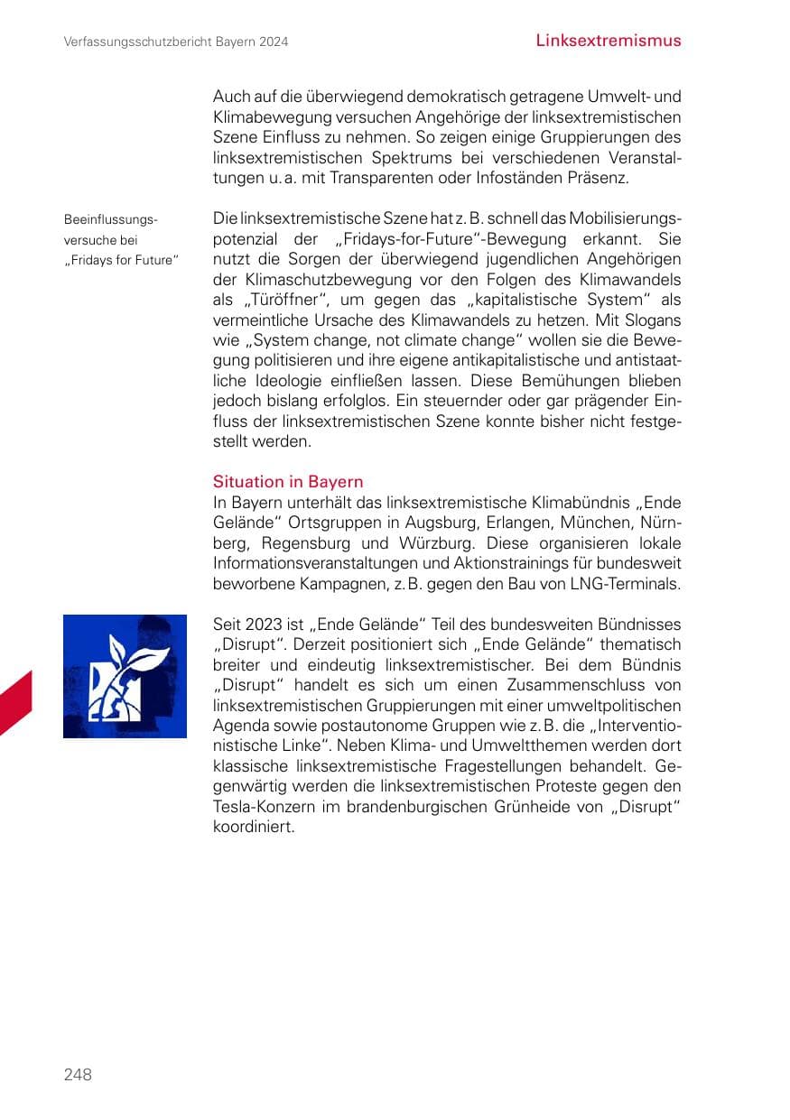 Seite 248 des Verfassungsschutzbericht 2024 Bayern