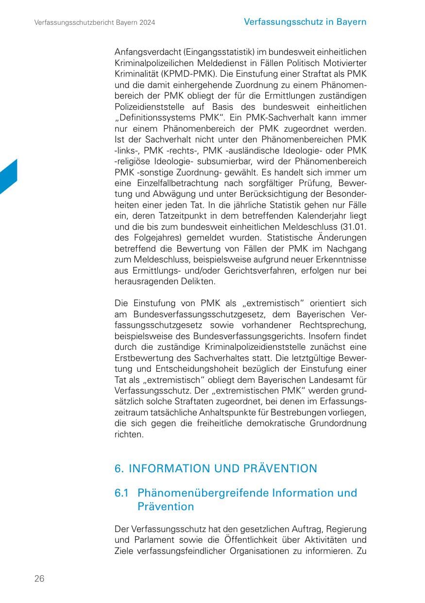 Seite 26 des Verfassungsschutzbericht 2024 Bayern