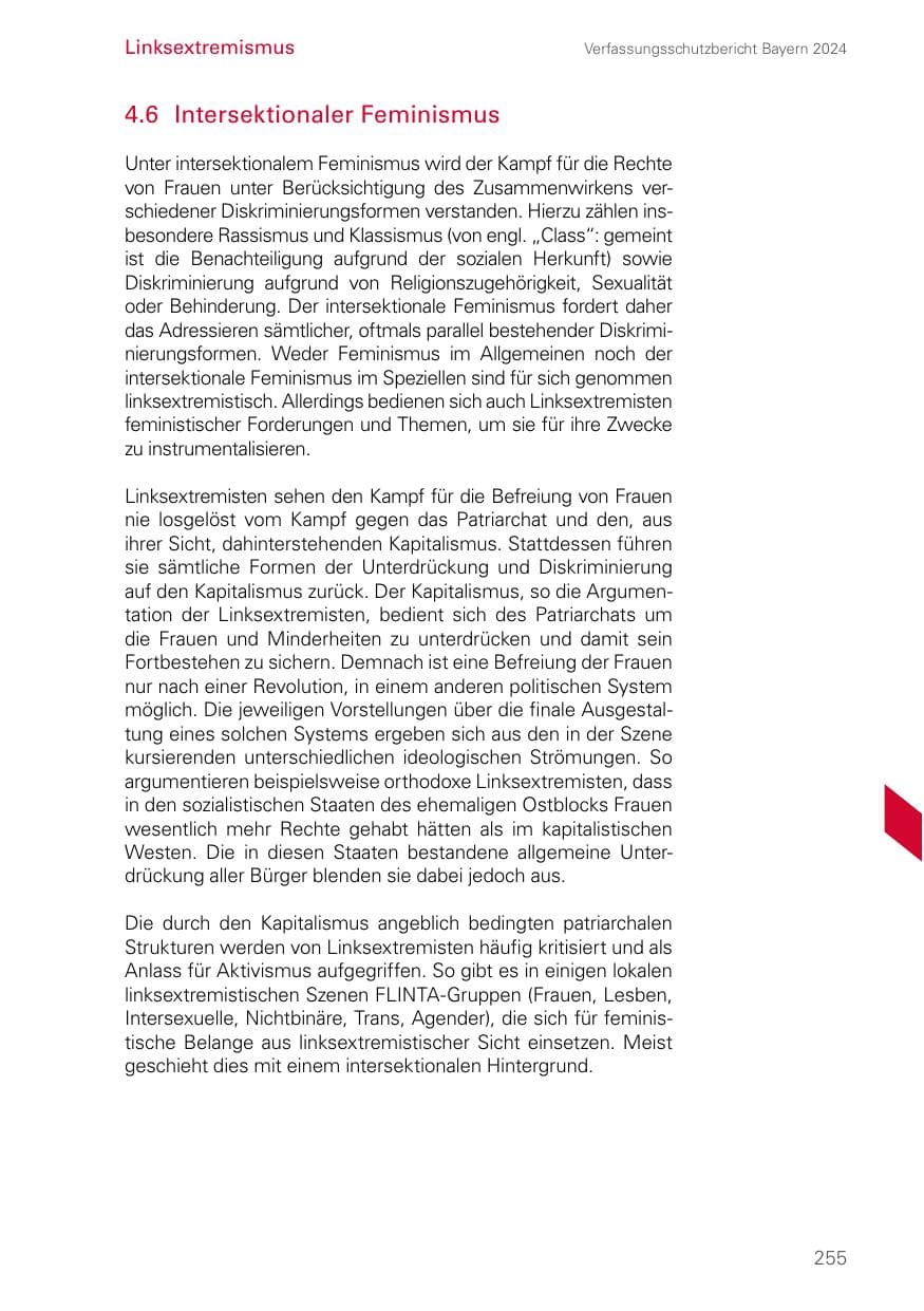 Seite 255 des Verfassungsschutzbericht 2024 Bayern