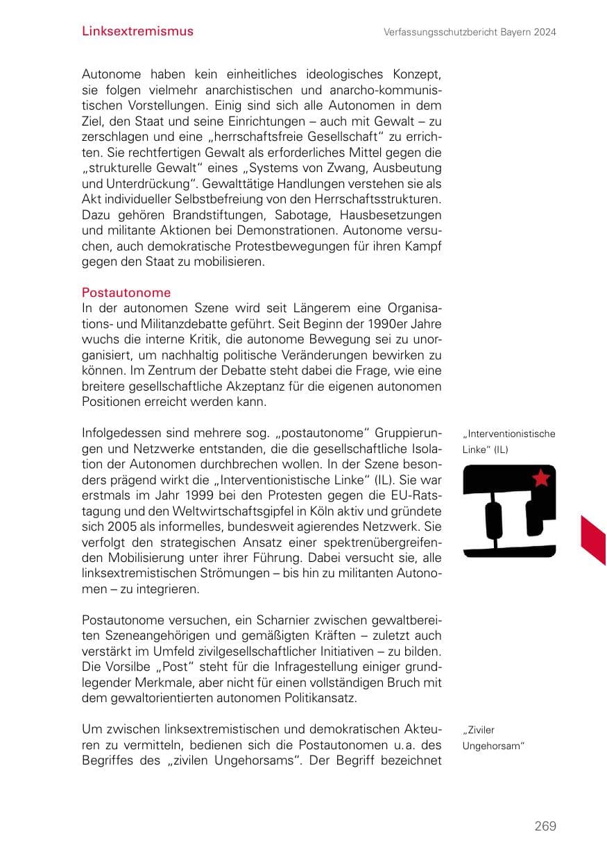 Seite 269 des Verfassungsschutzbericht 2024 Bayern