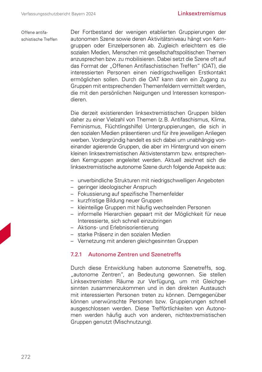Seite 272 des Verfassungsschutzbericht 2024 Bayern
