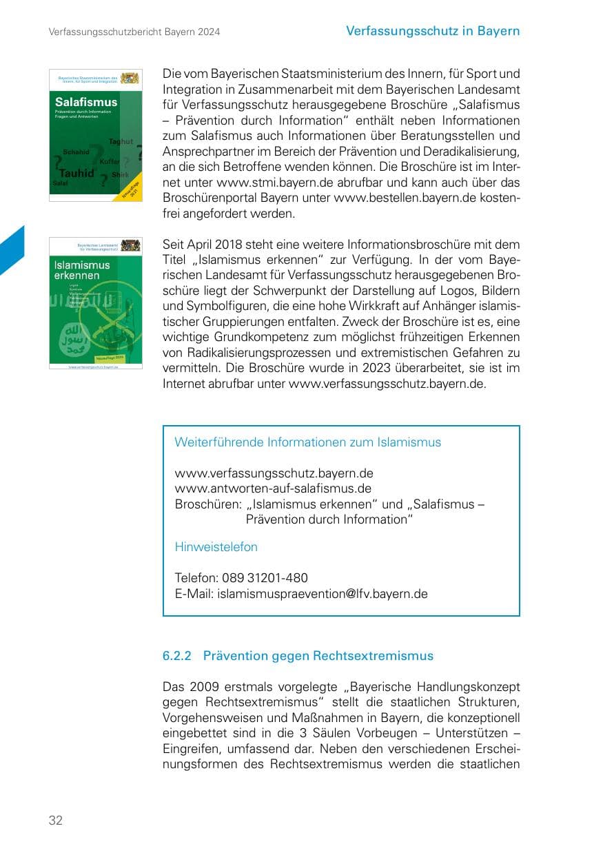 Seite 32 des Verfassungsschutzbericht 2024 Bayern