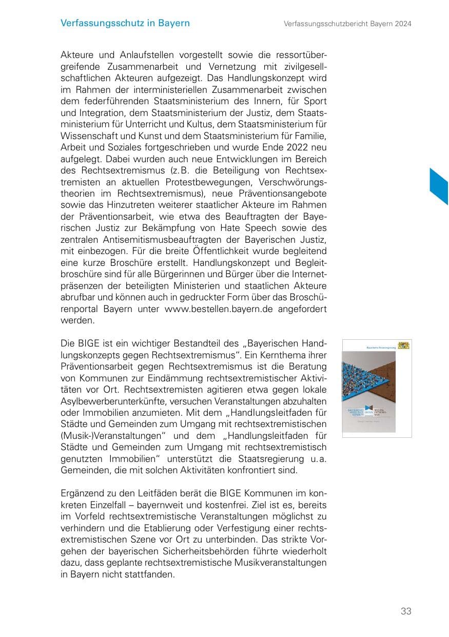 Seite 33 des Verfassungsschutzbericht 2024 Bayern