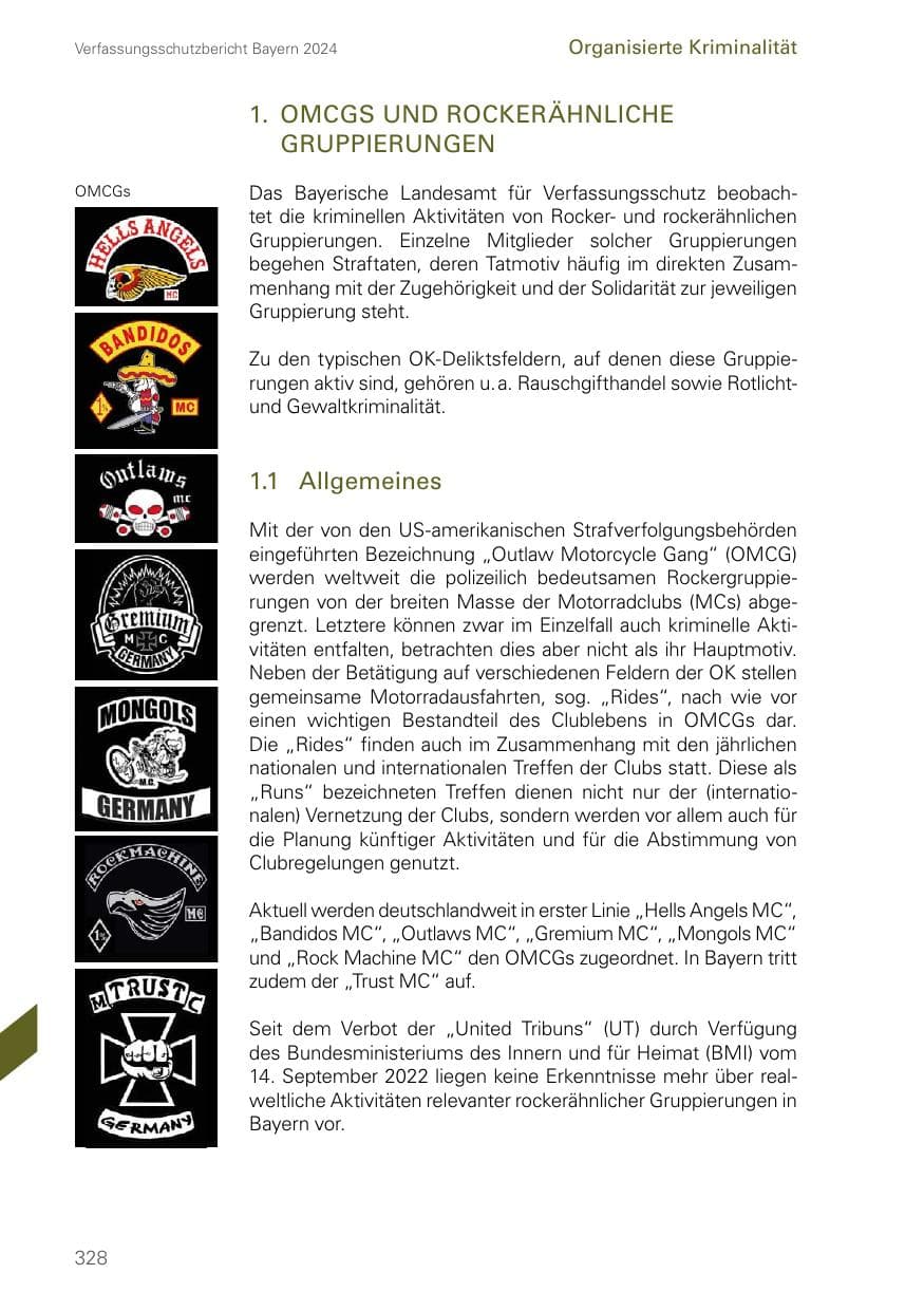 Seite 328 des Verfassungsschutzbericht 2024 Bayern