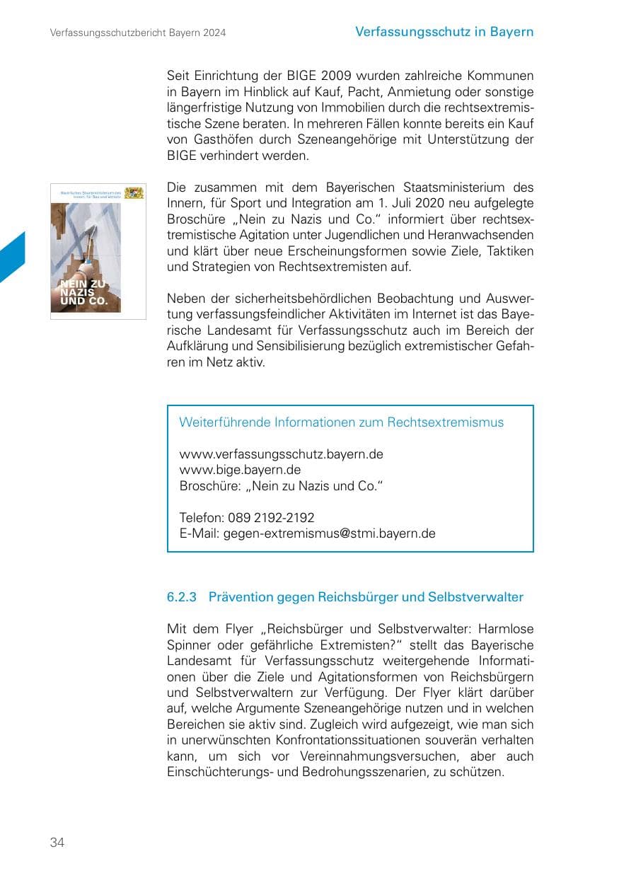 Seite 34 des Verfassungsschutzbericht 2024 Bayern