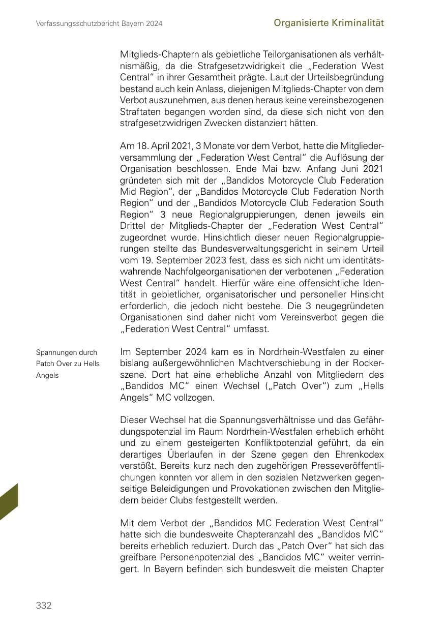 Seite 332 des Verfassungsschutzbericht 2024 Bayern