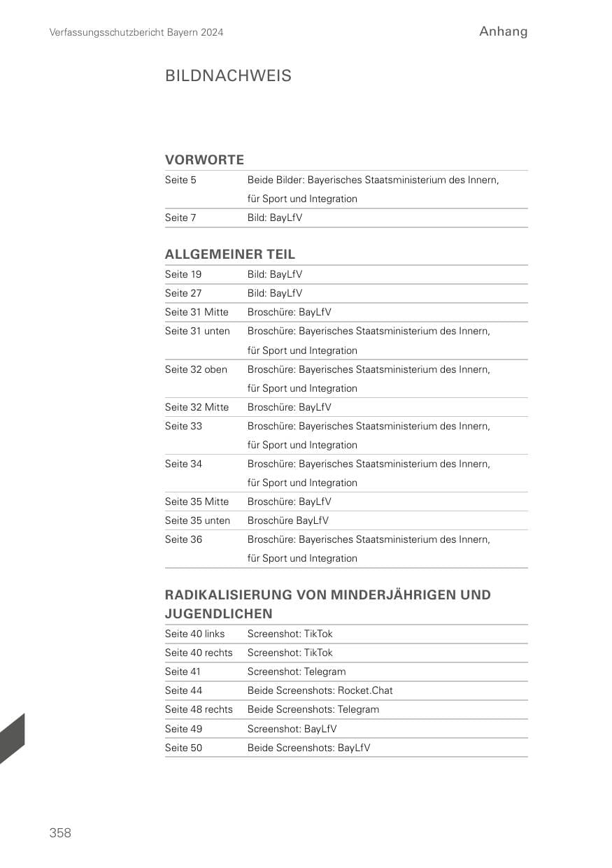 Seite 358 des Verfassungsschutzbericht 2024 Bayern