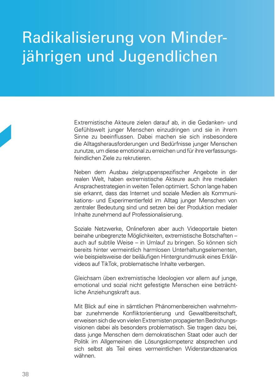 Seite 38 des Verfassungsschutzbericht 2024 Bayern