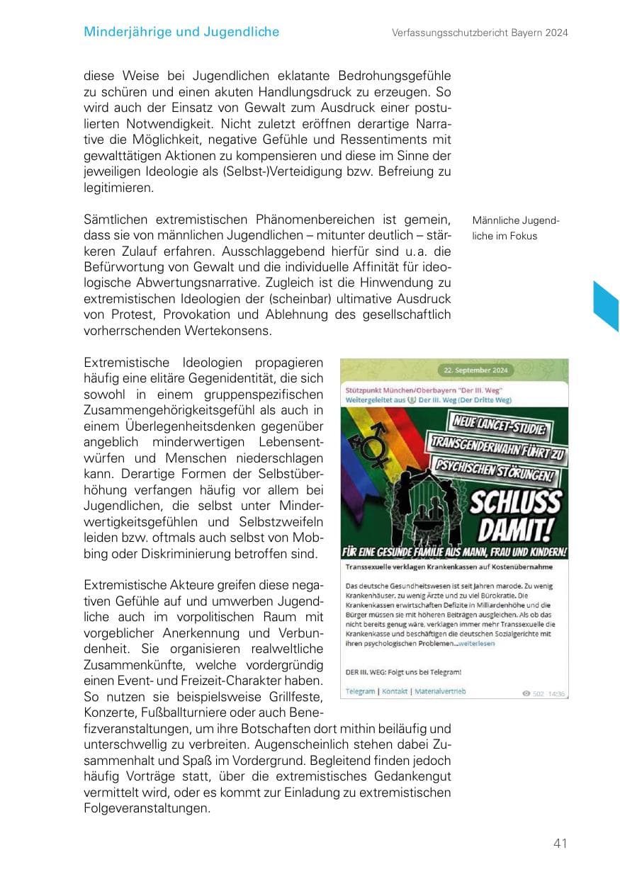 Seite 41 des Verfassungsschutzbericht 2024 Bayern