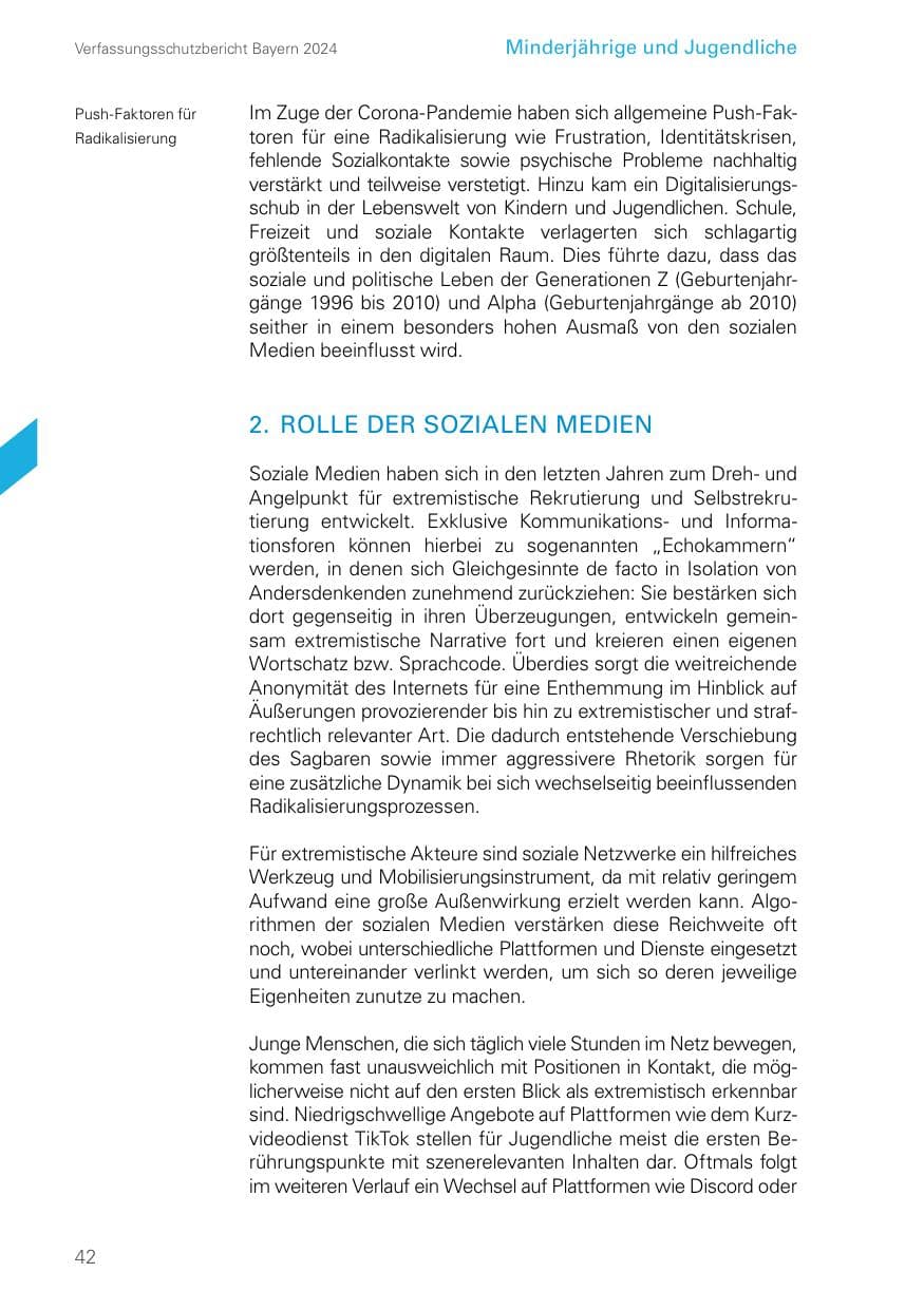 Seite 42 des Verfassungsschutzbericht 2024 Bayern