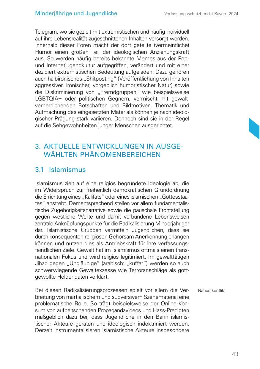 Seite 43 des Verfassungsschutzbericht 2024 Bayern