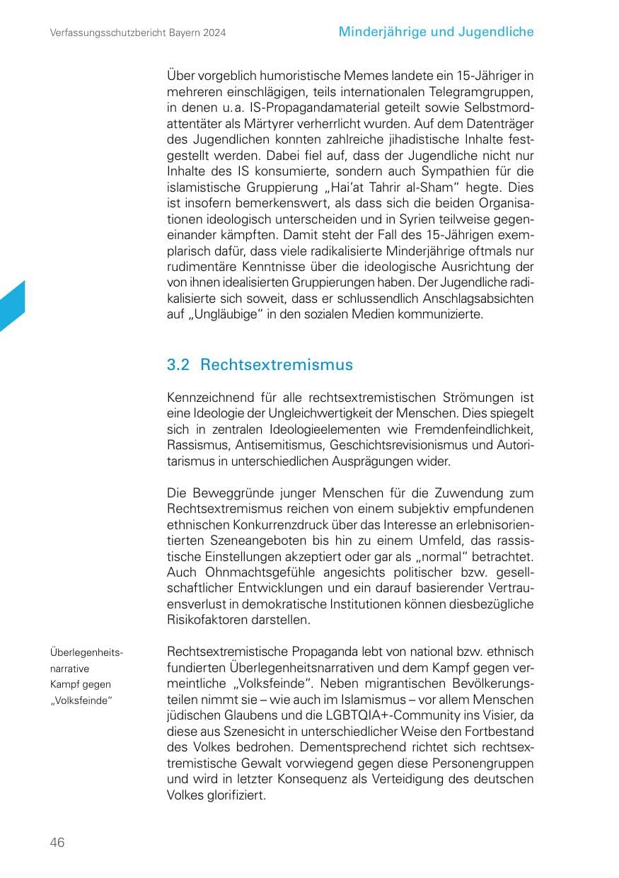 Seite 46 des Verfassungsschutzbericht 2024 Bayern