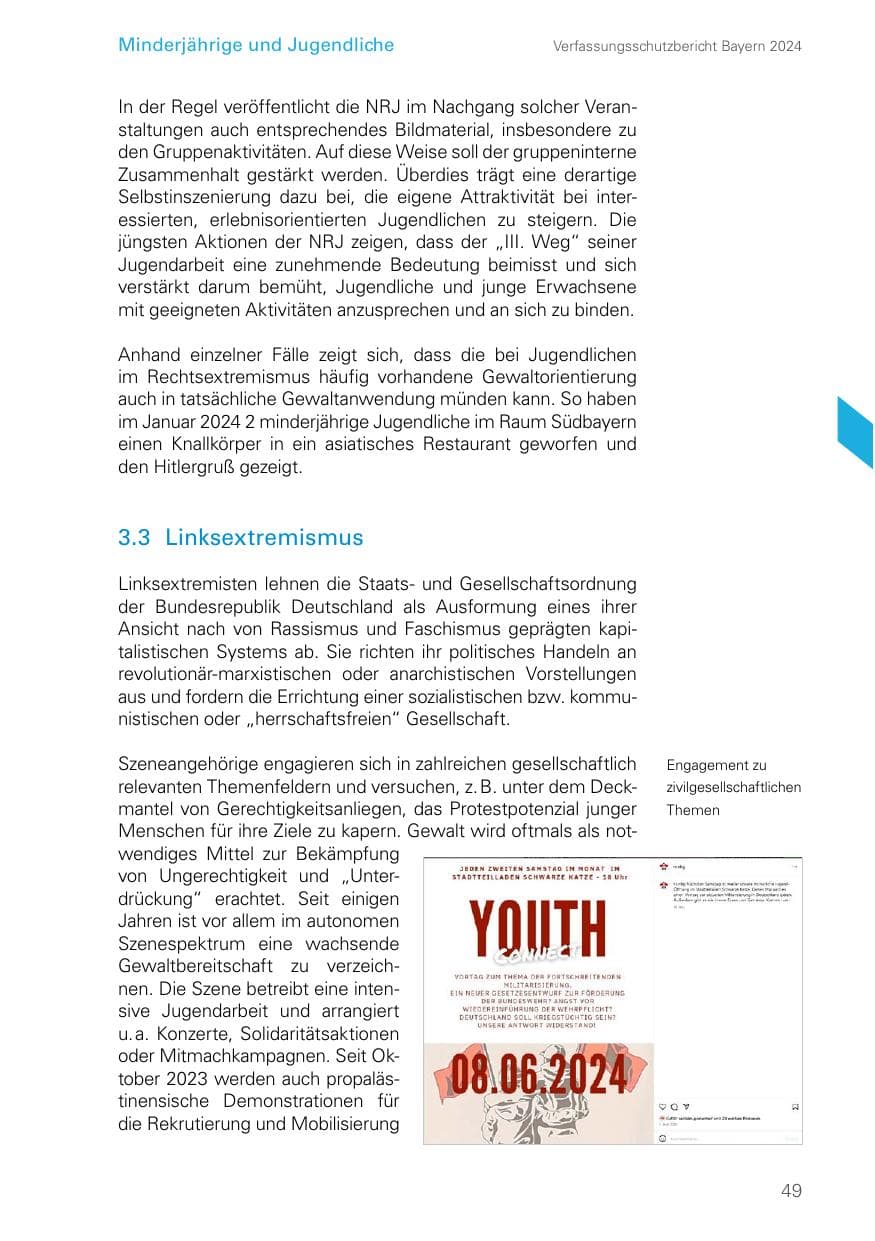 Seite 49 des Verfassungsschutzbericht 2024 Bayern