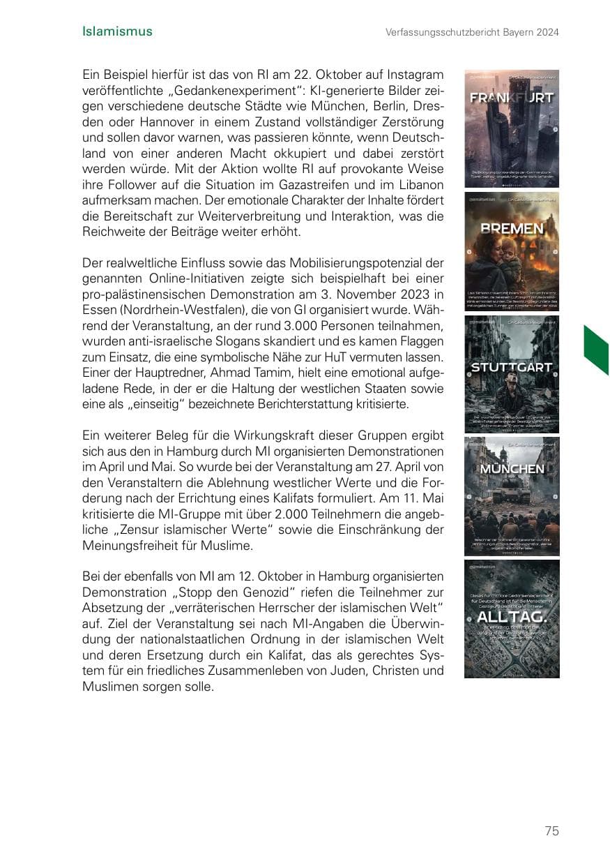 Seite 75 des Verfassungsschutzbericht 2024 Bayern