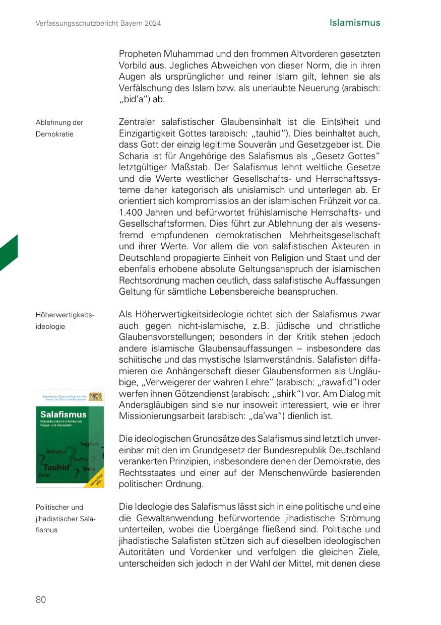 Seite 80 des Verfassungsschutzbericht 2024 Bayern