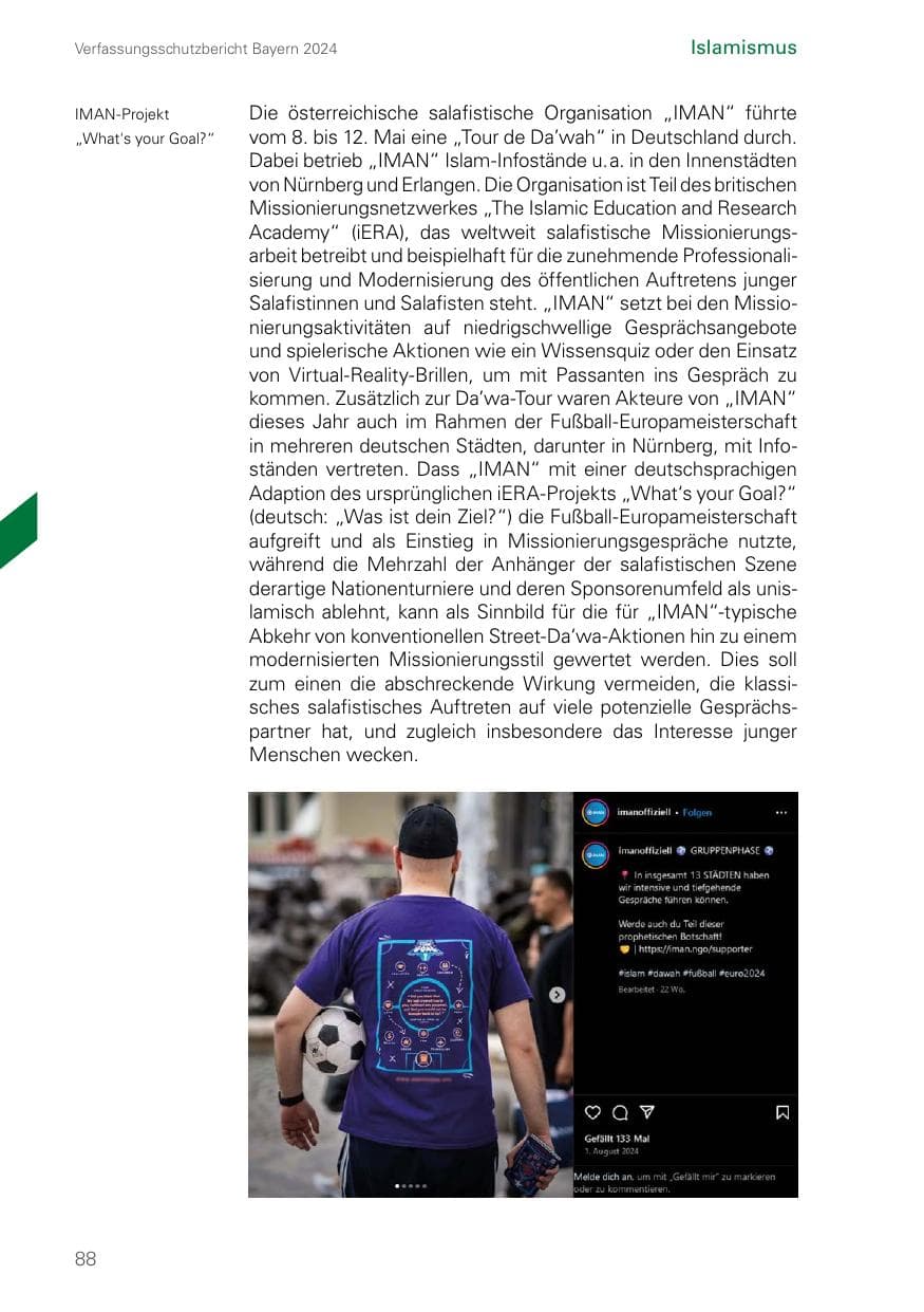 Seite 88 des Verfassungsschutzbericht 2024 Bayern