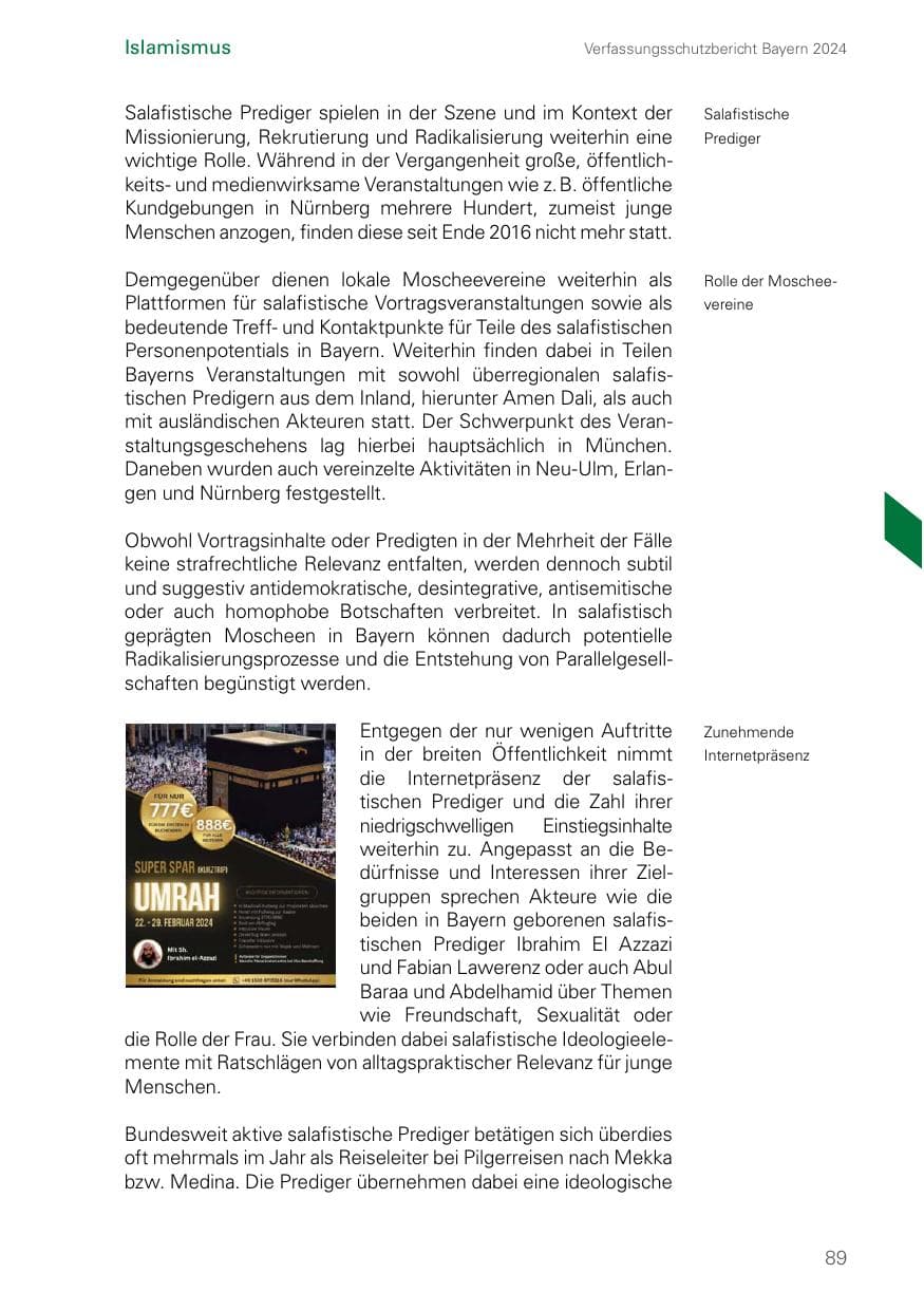 Seite 89 des Verfassungsschutzbericht 2024 Bayern