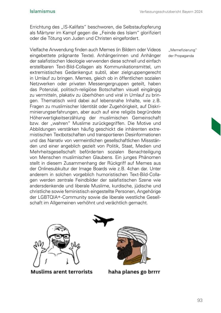 Seite 93 des Verfassungsschutzbericht 2024 Bayern