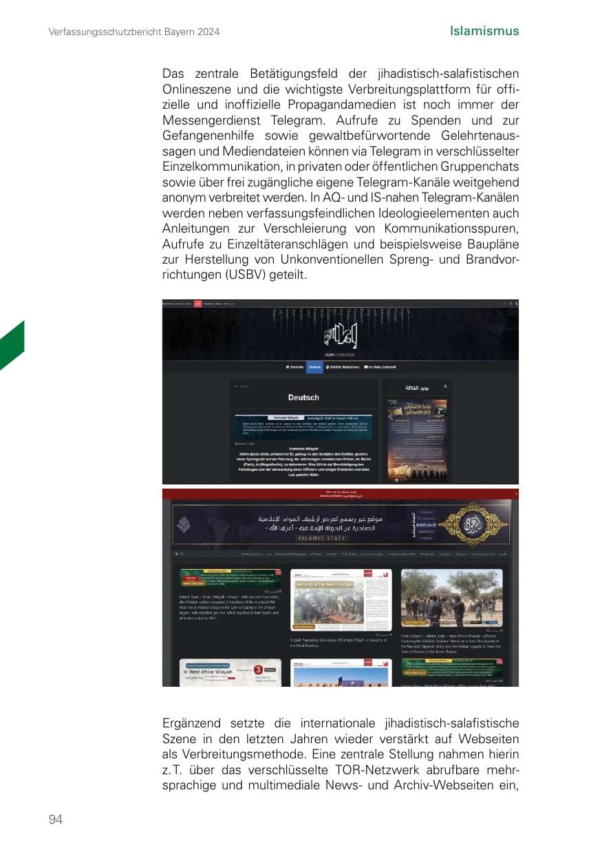 Seite 94 des Verfassungsschutzbericht 2024 Bayern