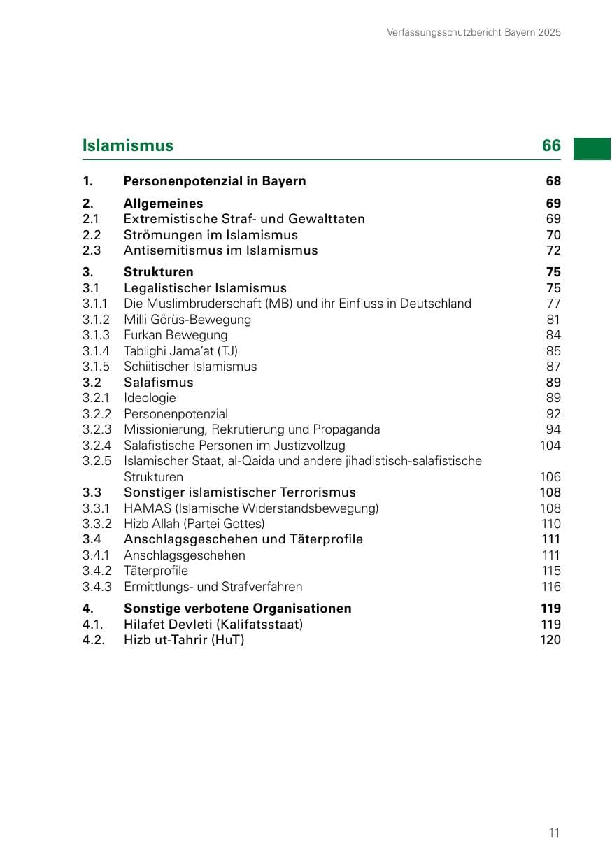 Seite 11 des Verfassungsschutzbericht 2025 Bayern