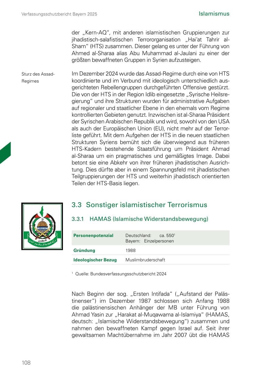 Seite 108 des Verfassungsschutzbericht 2025 Bayern