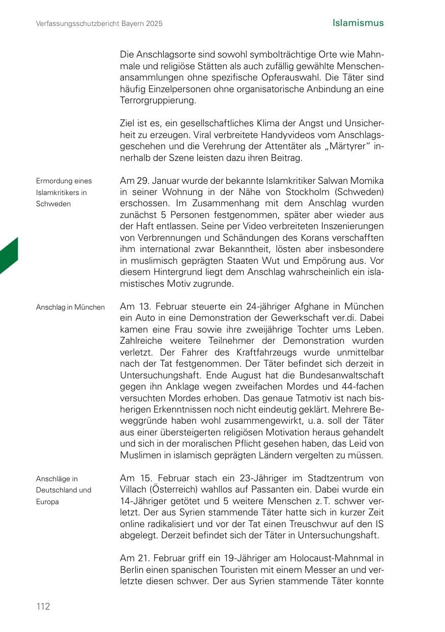 Seite 112 des Verfassungsschutzbericht 2025 Bayern