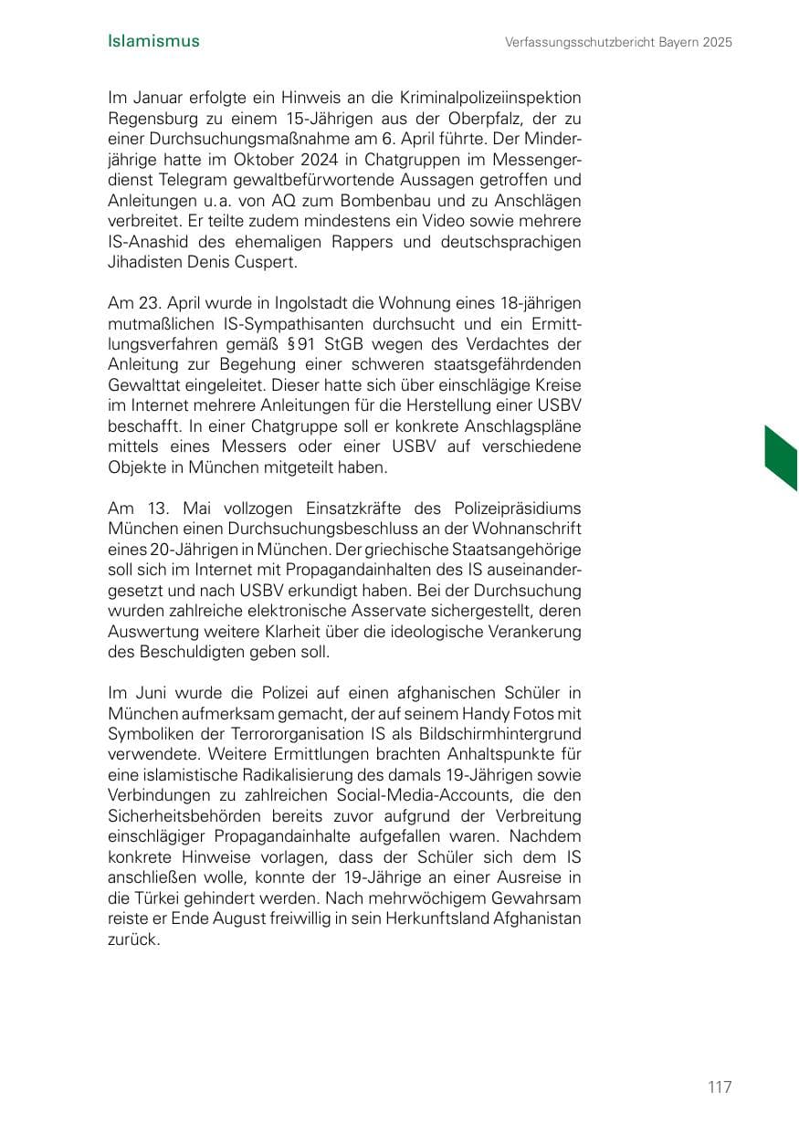 Seite 117 des Verfassungsschutzbericht 2025 Bayern