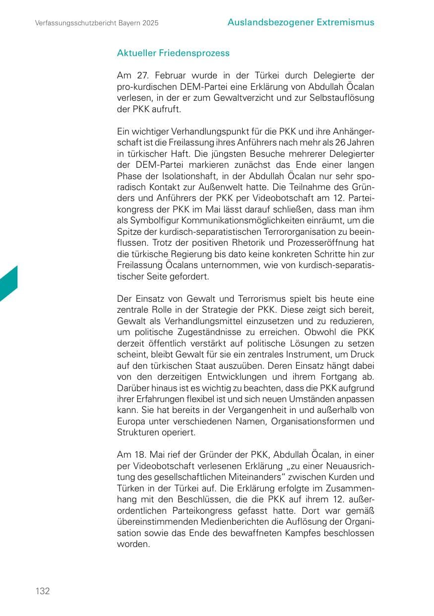 Seite 132 des Verfassungsschutzbericht 2025 Bayern