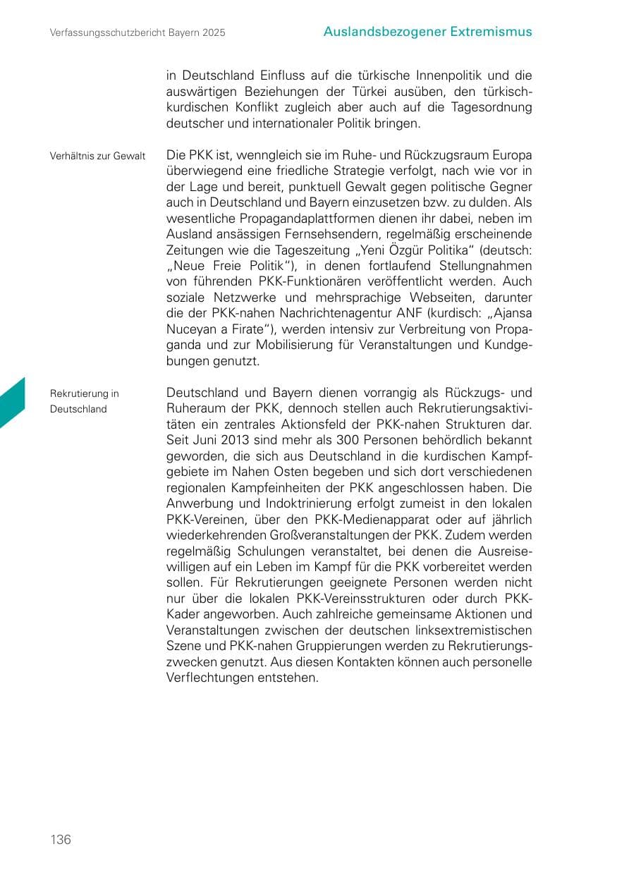Seite 136 des Verfassungsschutzbericht 2025 Bayern