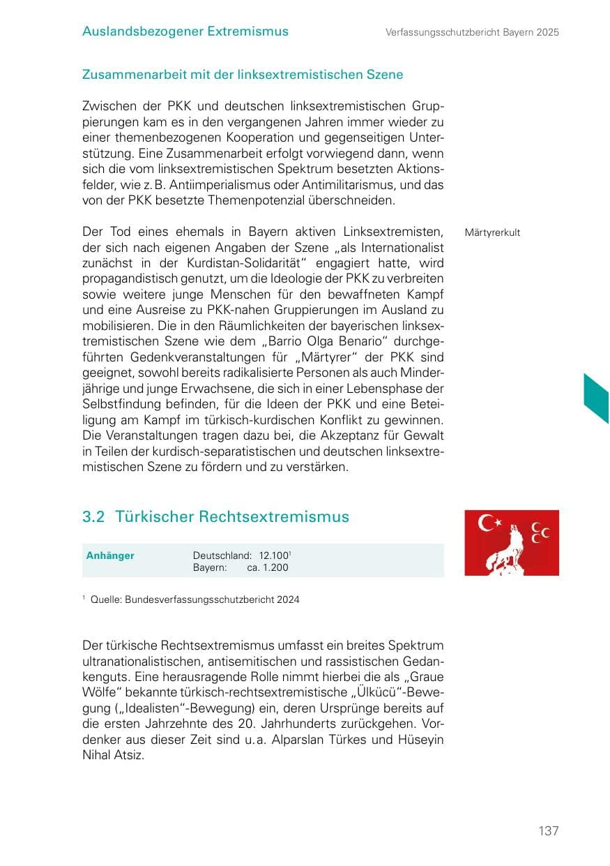 Seite 137 des Verfassungsschutzbericht 2025 Bayern