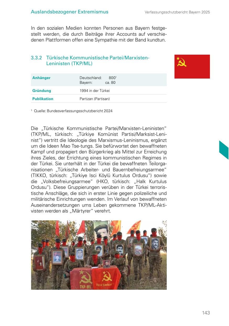 Seite 143 des Verfassungsschutzbericht 2025 Bayern