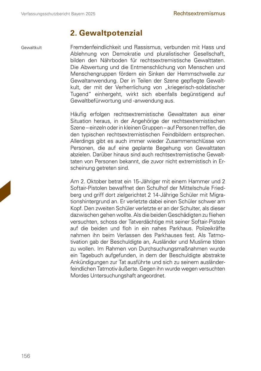 Seite 156 des Verfassungsschutzbericht 2025 Bayern